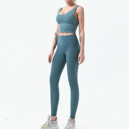 Naked-Feel Yoga Set Yoga Leggings Set Women Fitness Suit For Yoga Clothes High Waist Gym Sexy Sport Wear Outdoor Active Bras👚👚