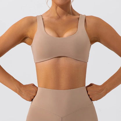 Sports Bra Women With Chest Pad High Support Push-up Tight Fitting, Breathable, Quick Drying Open Back Gym Wear Fitness Yoga Bra