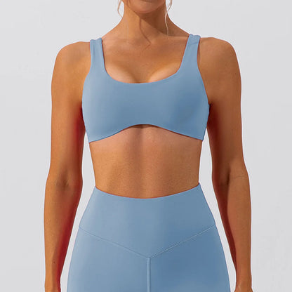 Sports Bra Women With Chest Pad High Support Push-up Tight Fitting, Breathable, Quick Drying Open Back Gym Wear Fitness Yoga Bra