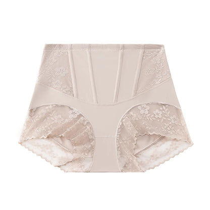 BZEL Women's Shaper Panties High-Waist Lace Sexy Lingerie Abdominal Tightener Comfortable Female Briefs Fishbone Waist Slimming