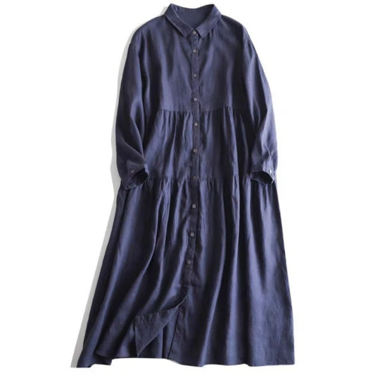 Women Dresses Long Dress A Line Vestidos Turn Down Collar Full Sleeve High Waist Y2k Streetwear Elegant Party Night Work 2026