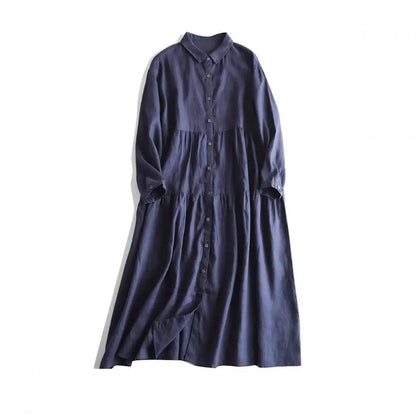 Women Dresses Long Dress A Line Vestidos Turn Down Collar Full Sleeve High Waist Y2k Streetwear Elegant Party Night Work 2026