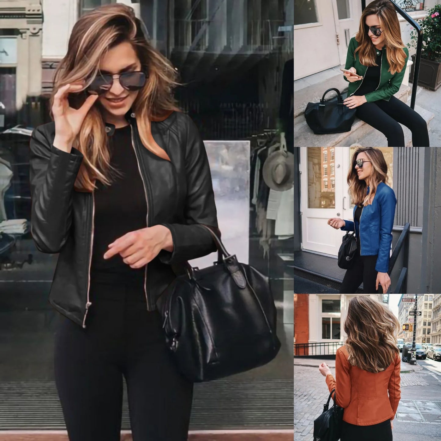 2025 Women Bike Coat PU Leather Outwear Zipper Outfit Autumn Winter Wome Fashion Short Thin Female Jacket
