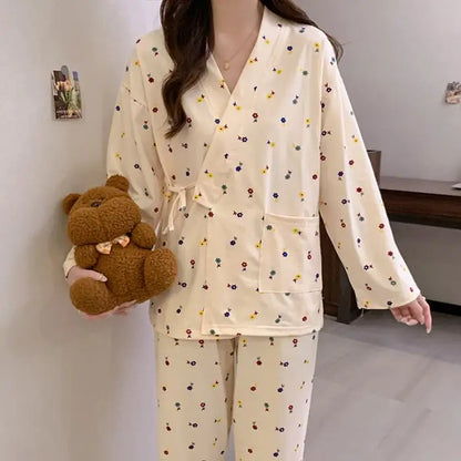 Sleeping Wear for Woman Pajamas Set Ensemble Pyjama Femme Ladies Pyjamas Femmes Sexy’ Homewear Home Set Female Pajama Women Suit