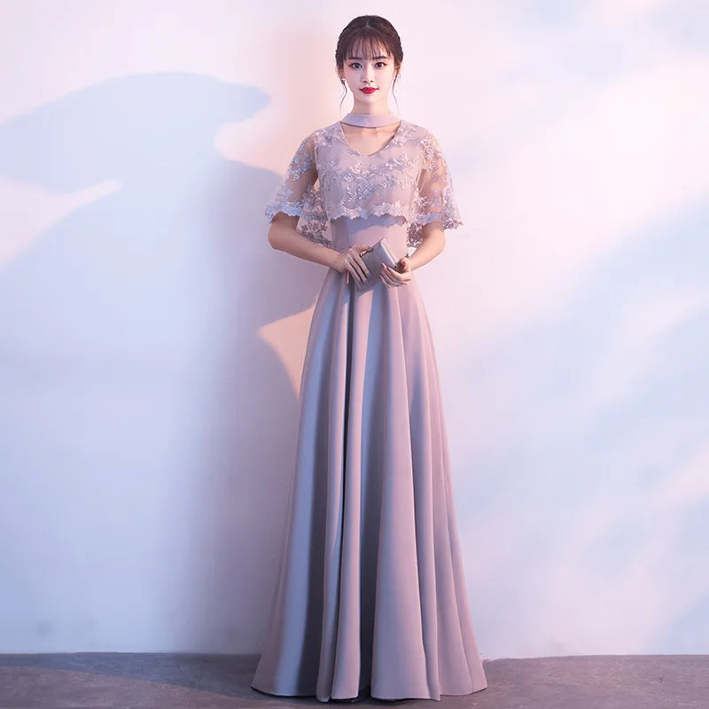 Women Long Dress Gown Dresses Party Night Wedding A Line Vestidos Y2k Streetwear Lace Banquet High Waist Evening Elegant