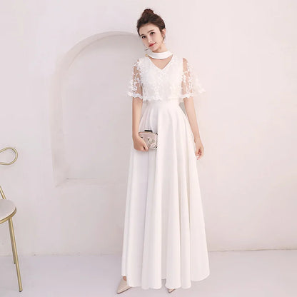 Women Long Dress Gown Dresses Party Night Wedding A Line Vestidos Y2k Streetwear Lace Banquet High Waist Evening Elegant