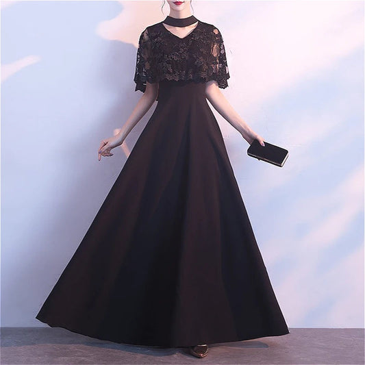 Women Long Dress Gown Dresses Party Night Wedding A Line Vestidos Y2k Streetwear Lace Banquet High Waist Evening Elegant