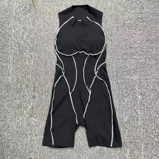 Yoga Jumpsuit Summer Short Sleeveless Sports Wear Gym Fitness Sports Bodysuit Women Dance Running Workout Clothes Yoga Jumpsuit