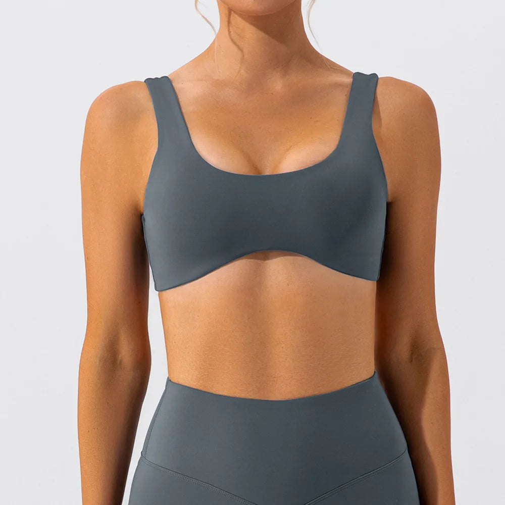 Sports Bra Women With Chest Pad High Support Push-up Tight Fitting, Breathable, Quick Drying Open Back Gym Wear Fitness Yoga Bra