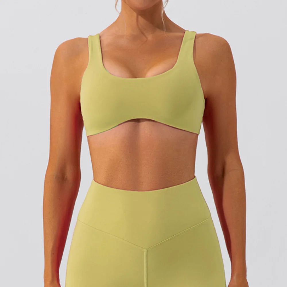 Sports Bra Women With Chest Pad High Support Push-up Tight Fitting, Breathable, Quick Drying Open Back Gym Wear Fitness Yoga Bra